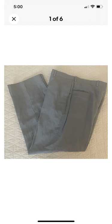 Giorgio Armani Flat Front Linen / Cotton Trouser