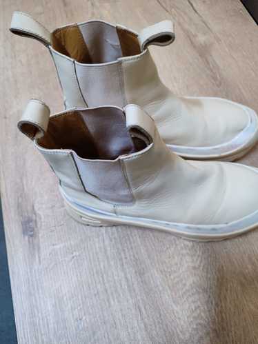 Jil Sander White Leather Chelsea Ankle Boots