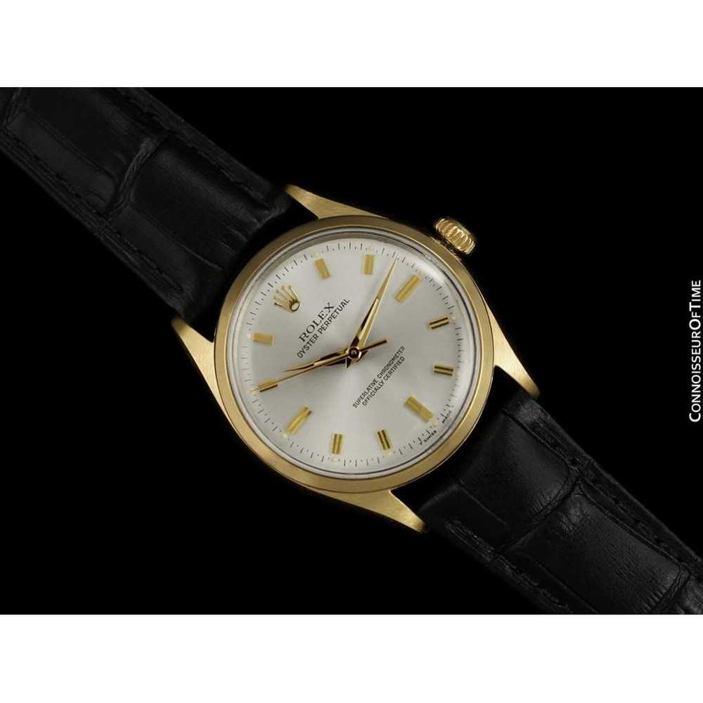 Rolex Oyster Perpetual gold watch - image 4