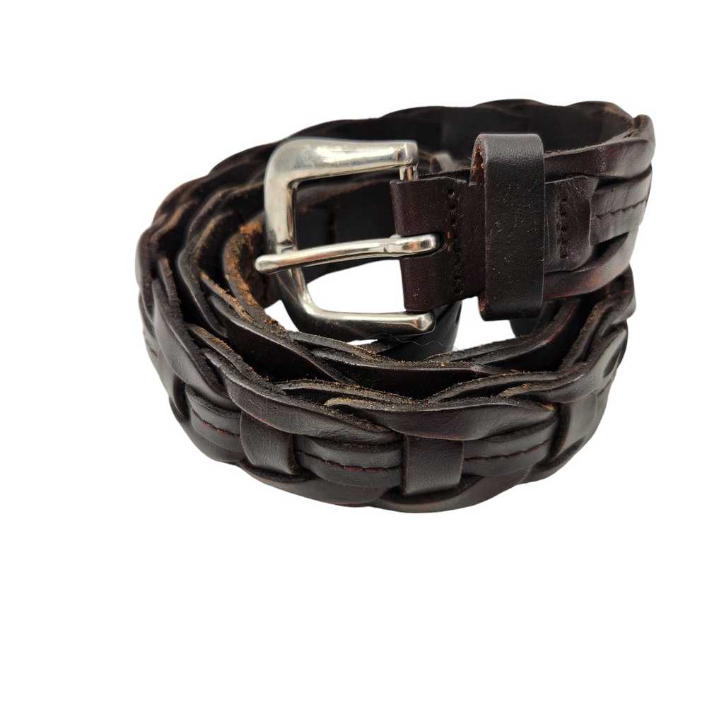 Other Genuine Leather Braided Weaved Belt W/ Silv… - image 1