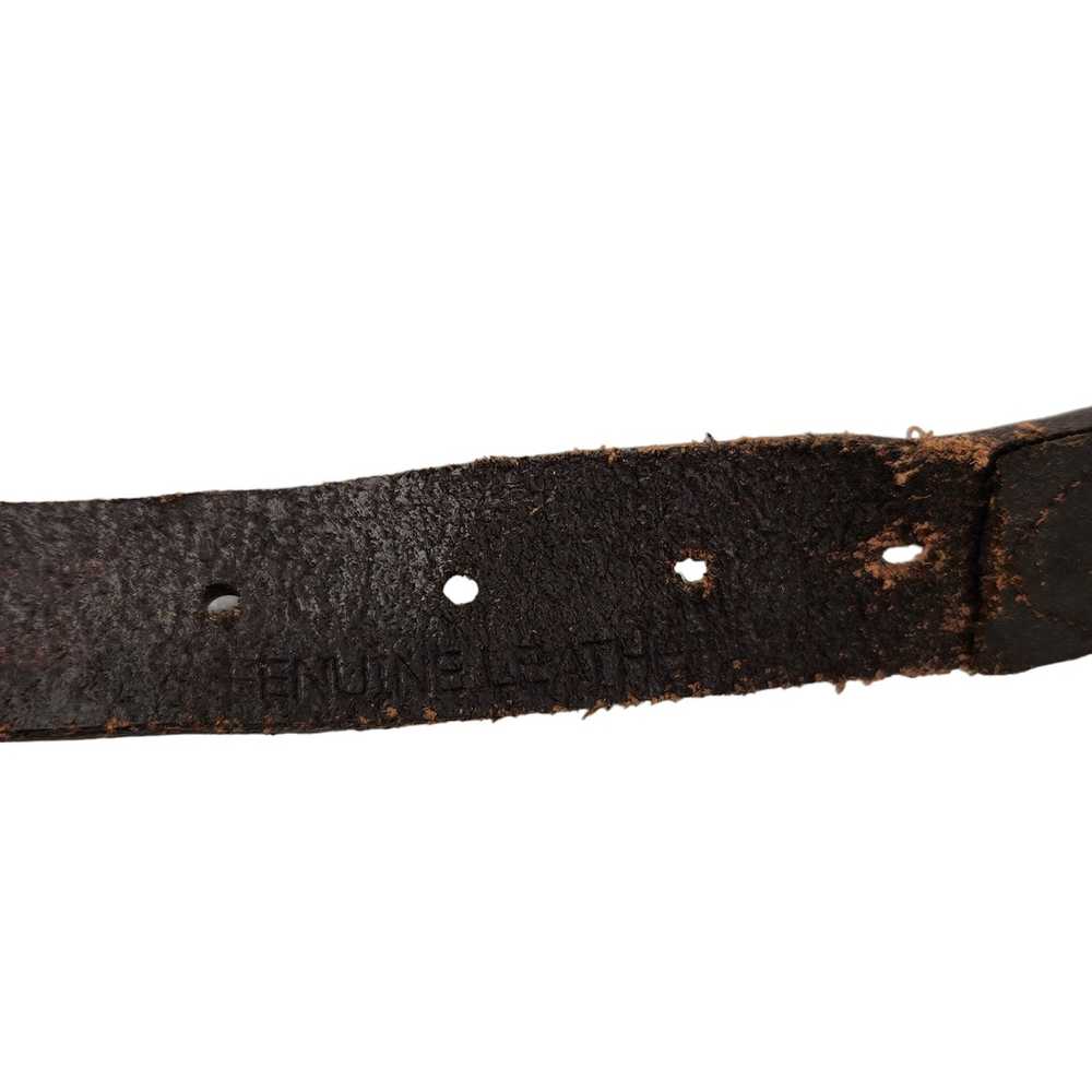 Other Genuine Leather Braided Weaved Belt W/ Silv… - image 4