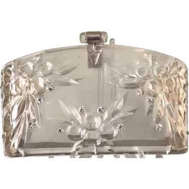 Vintage Clear Lucite Clutch Purse