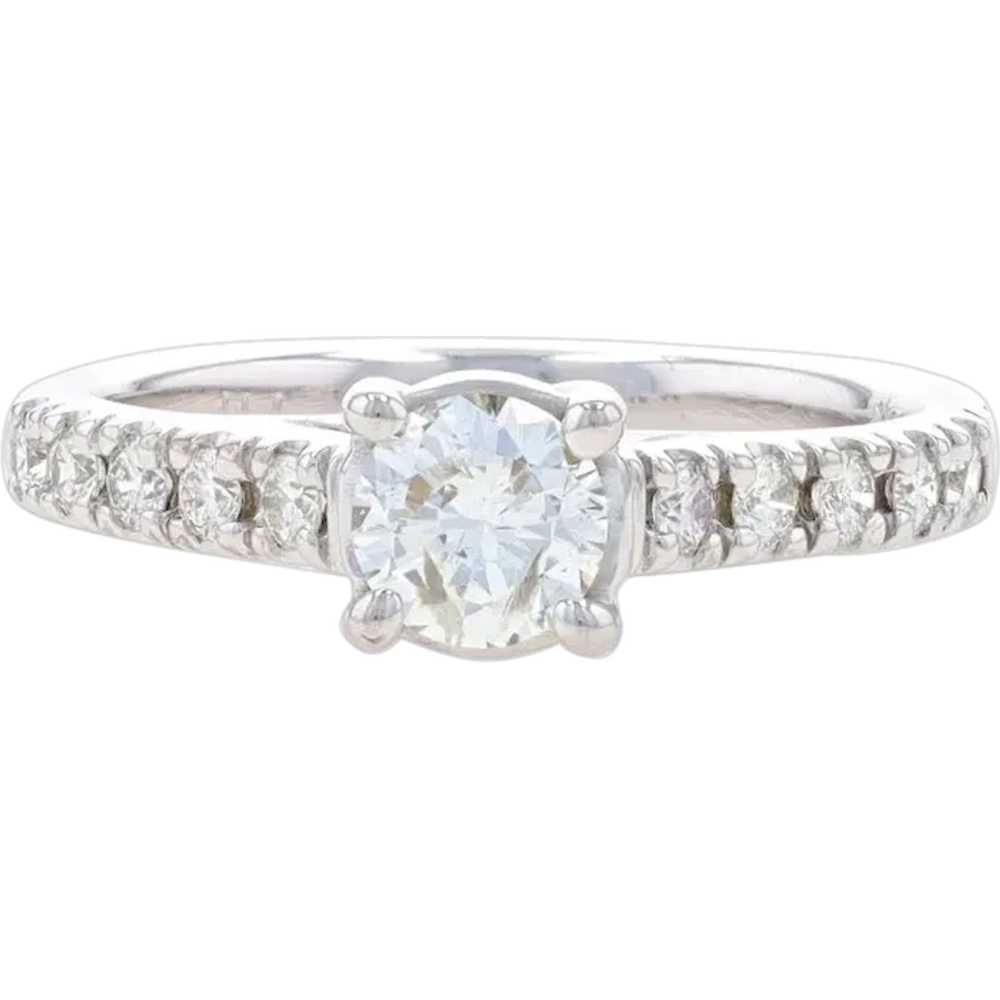 White Gold Diamond Engagement Ring - 14k Round Br… - image 1