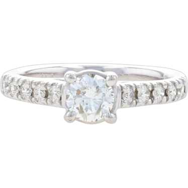 White Gold Diamond Engagement Ring - 14k Round Bri