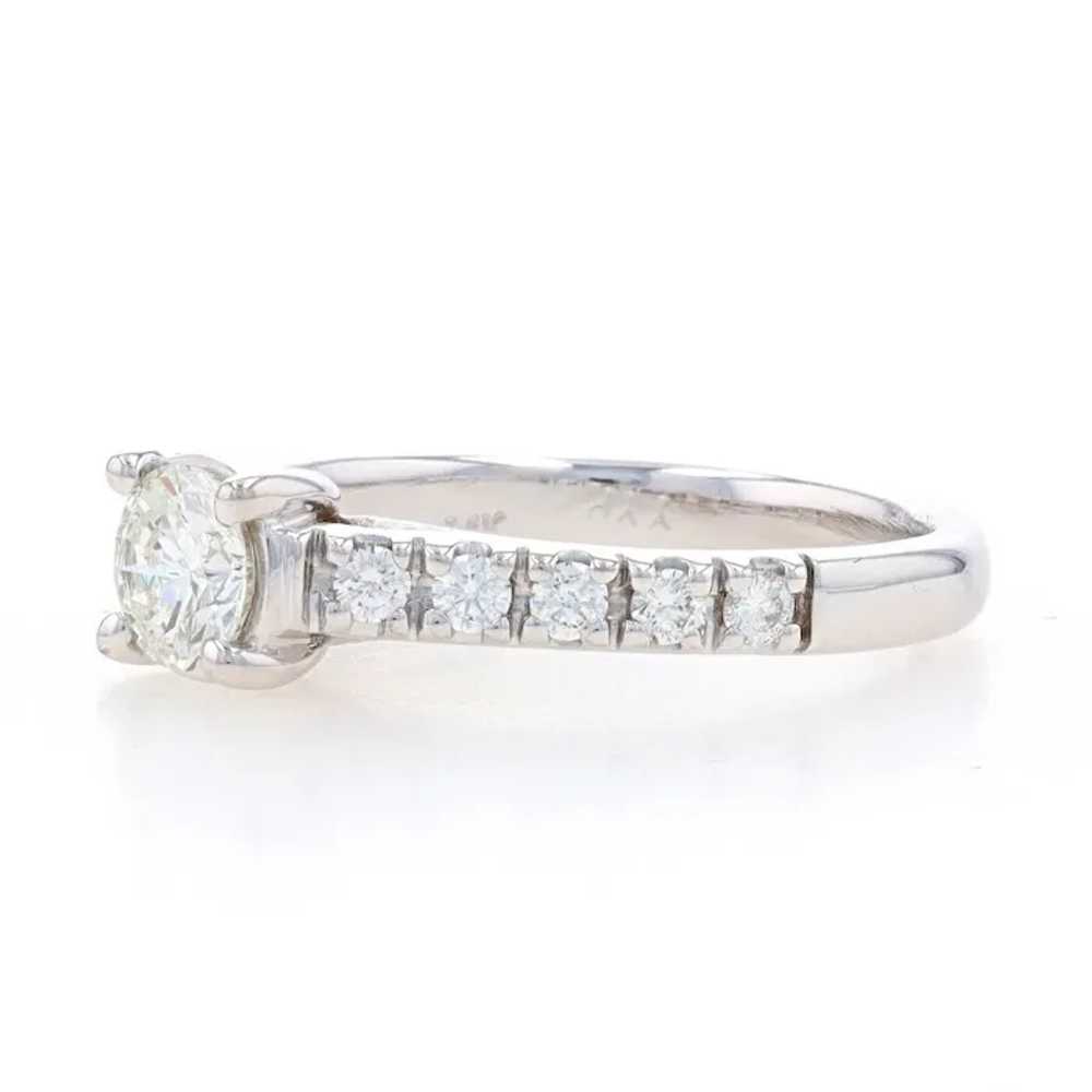 White Gold Diamond Engagement Ring - 14k Round Br… - image 3