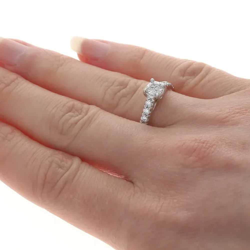 White Gold Diamond Engagement Ring - 14k Round Br… - image 4