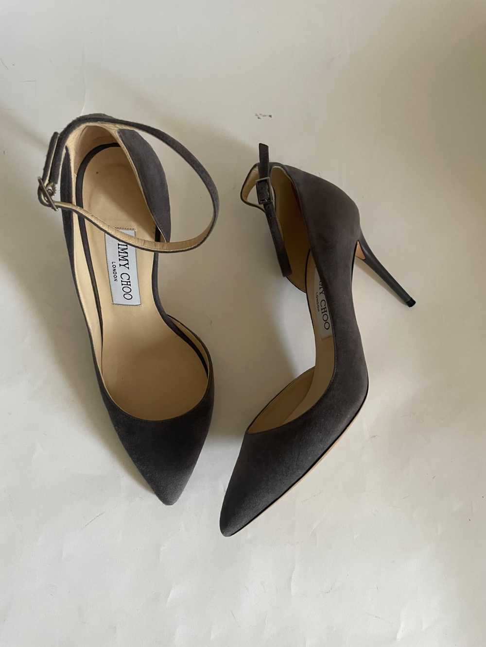 Product Details Jimmy Choo Lucy Grey Suede Half-d… - image 11