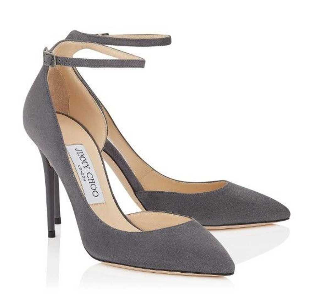 Product Details Jimmy Choo Lucy Grey Suede Half-d… - image 1