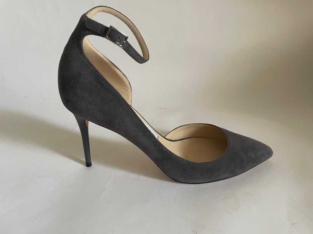 Product Details Jimmy Choo Lucy Grey Suede Half-d… - image 2