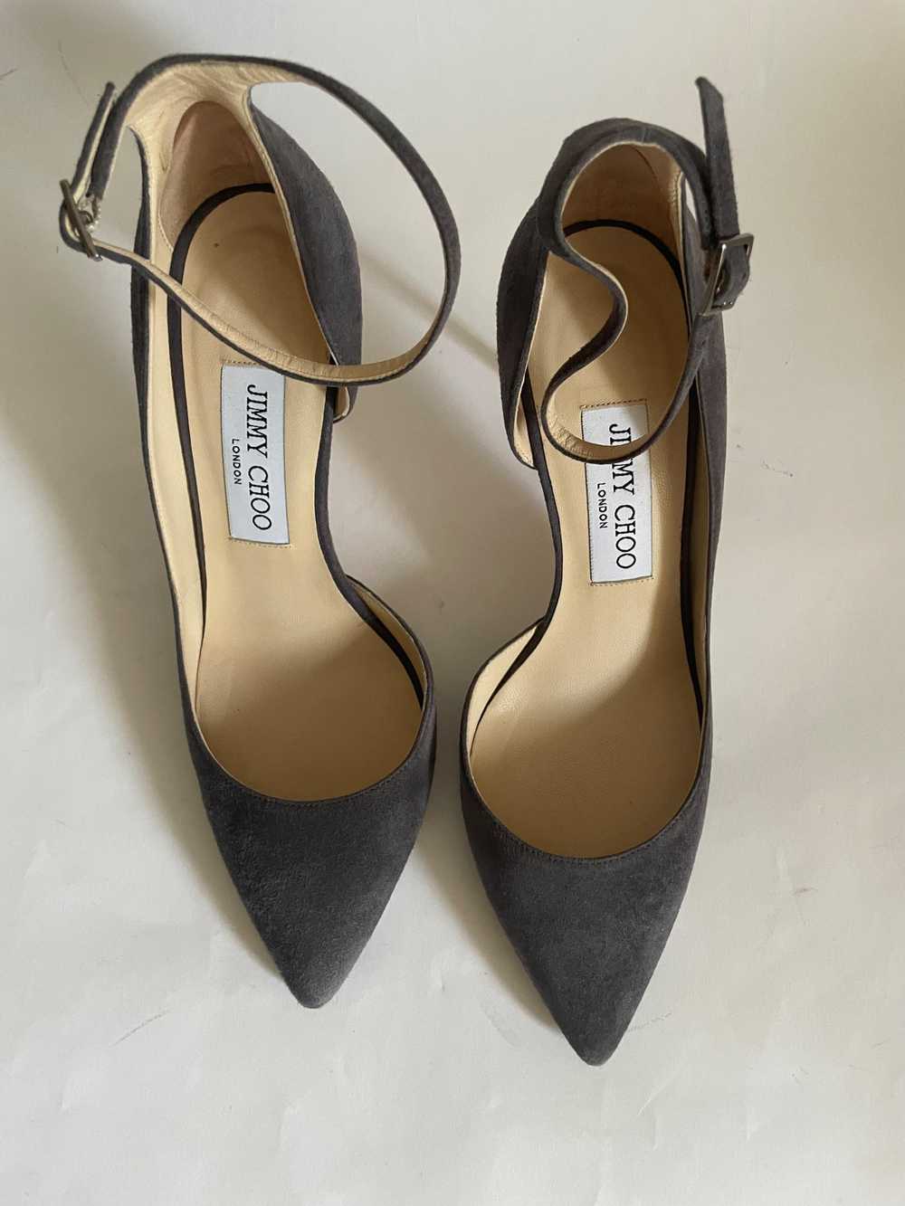 Product Details Jimmy Choo Lucy Grey Suede Half-d… - image 7