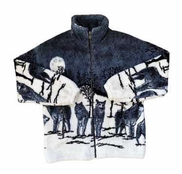 Vintage wolf print fleece - Gem