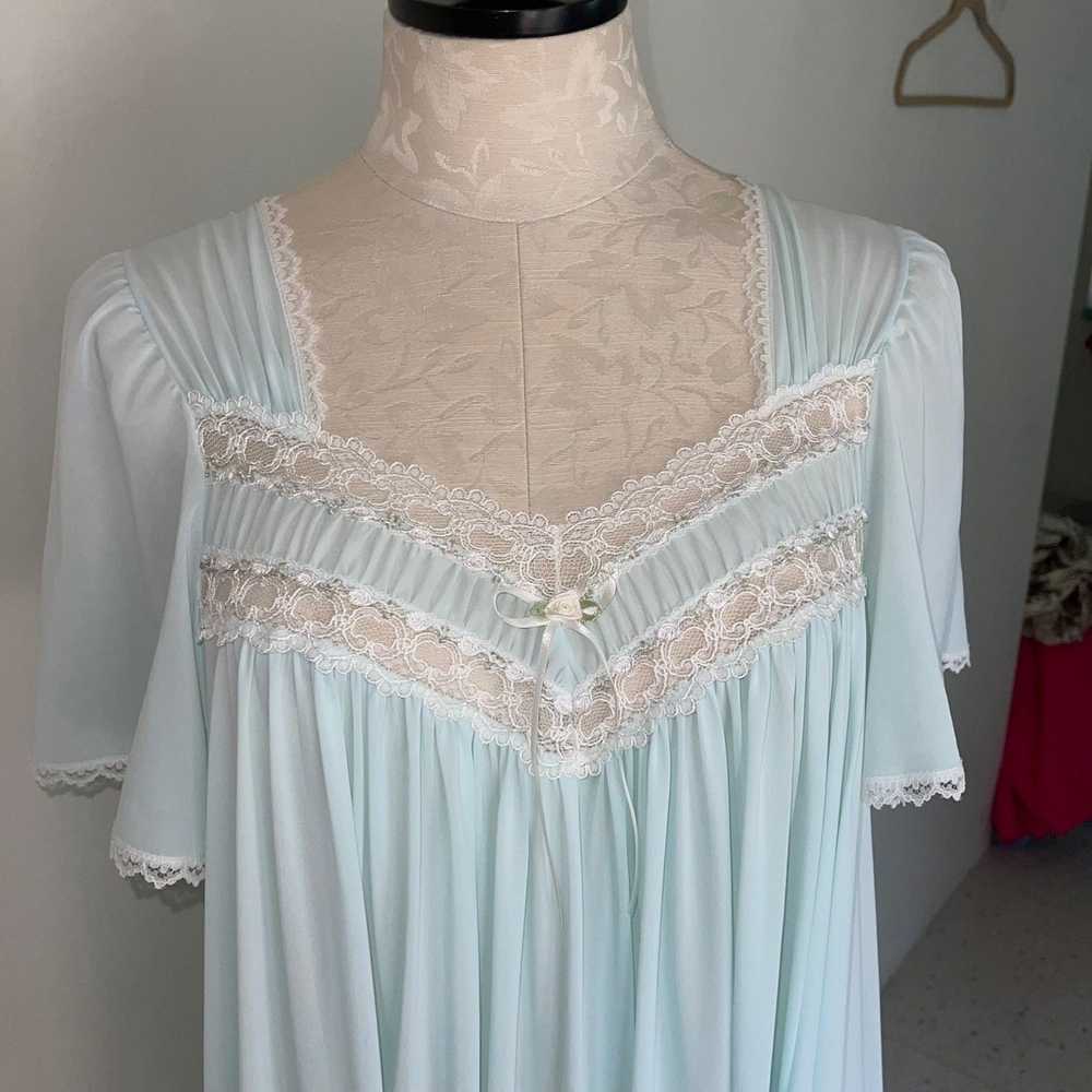 Other Vintage Long Nightgown Size Medium Green An… - image 10