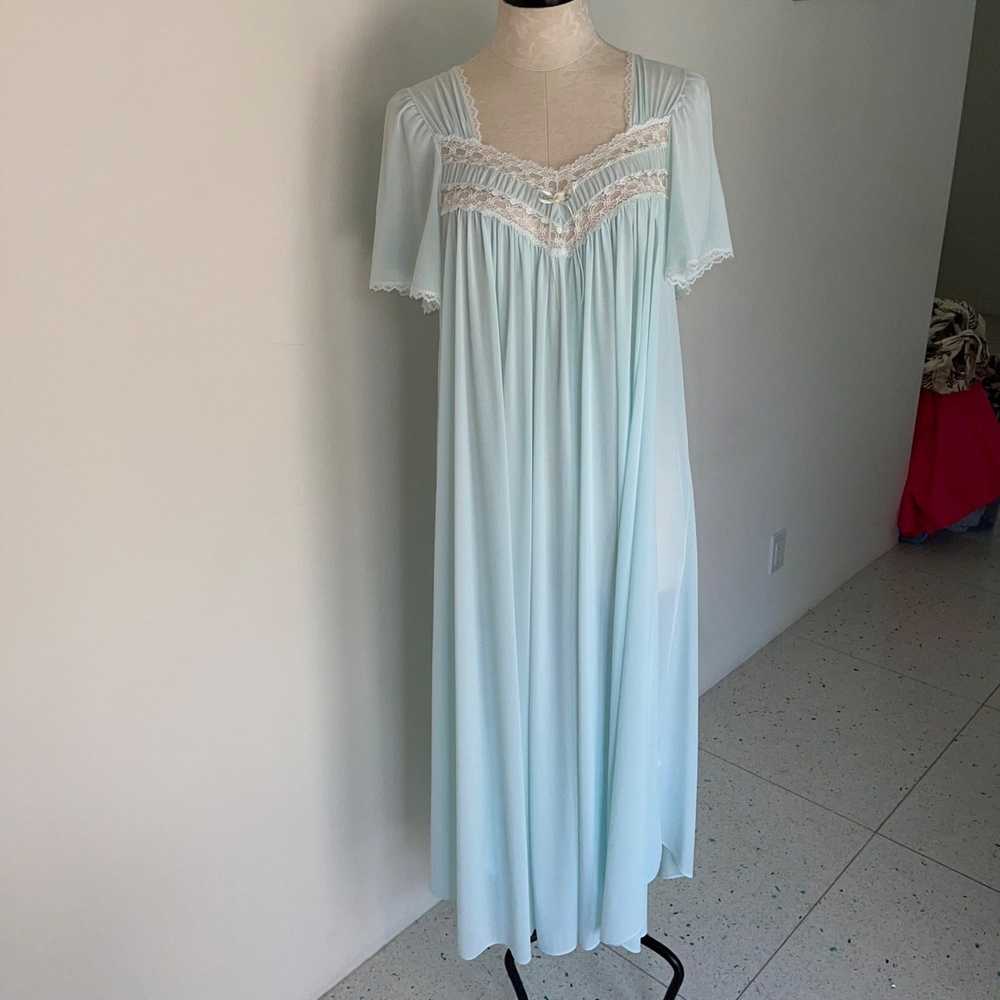 Other Vintage Long Nightgown Size Medium Green An… - image 12