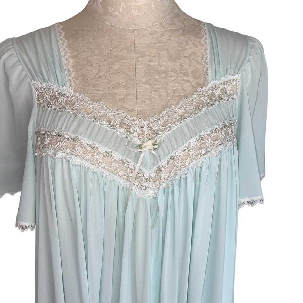 Other Vintage Long Nightgown Size Medium Green An… - image 4