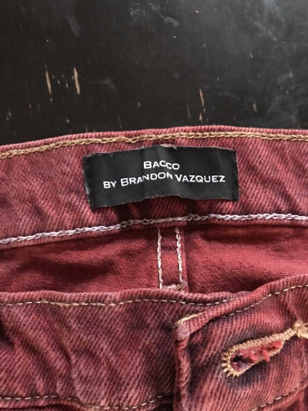 Streetwear Introvert Studios Distressed Red Denim - image 2