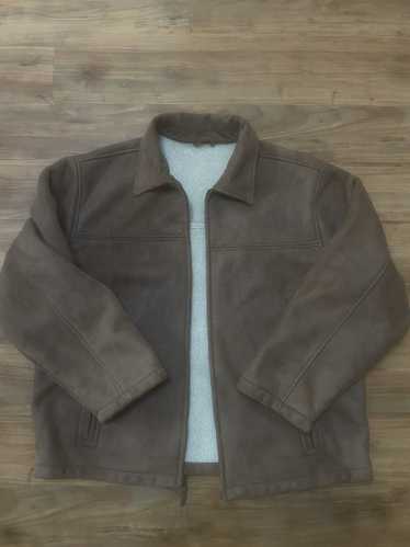 Vintage Sherpa lined suede leather jacket