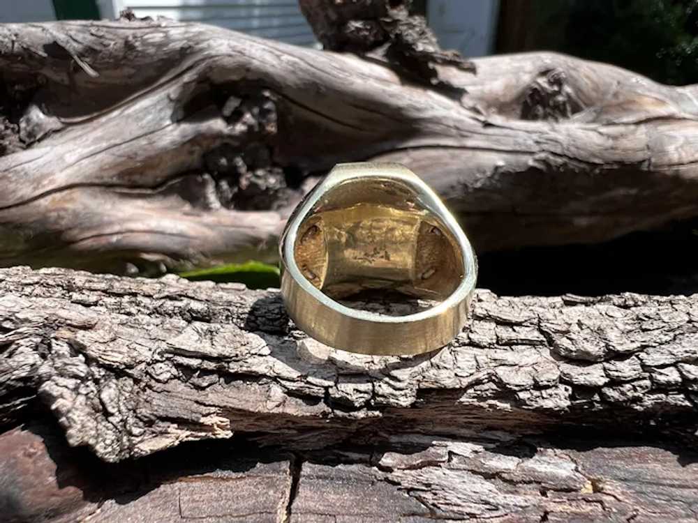 14K Yellow Gold, Onyx  and Diamond Statement Ring - image 4
