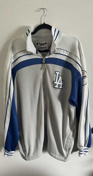 Majestic Majestic Dodgers Gray Full Zip White and 