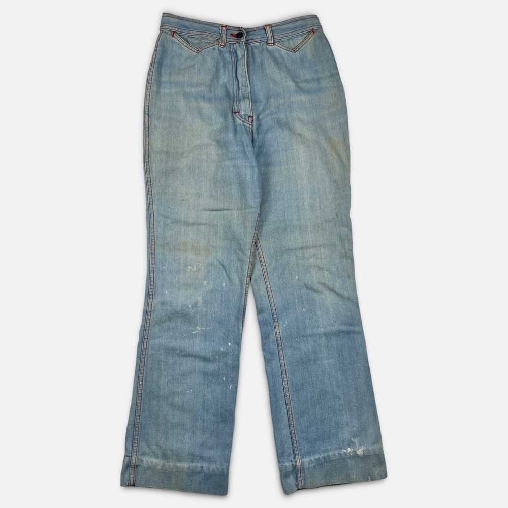 Vintage 70s Boot Cut Bareback Jeans Denim 28x29 H… - image 1