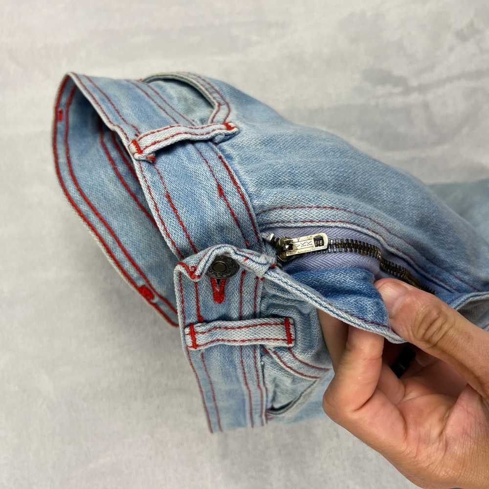 Vintage 70s Boot Cut Bareback Jeans Denim 28x29 H… - image 8