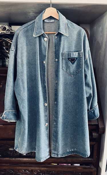 Prada Oversized organic denim shirt