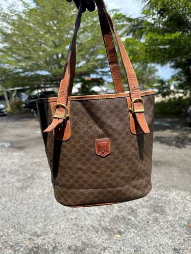 CELINE Tote Bag M94 vintage Macadam PVC Brown Women Used –