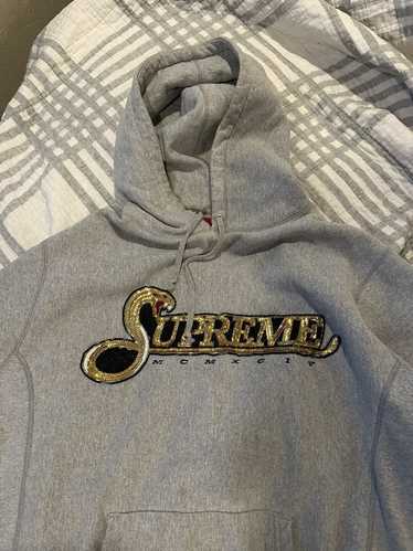 Supreme Sequin Logo Hooded Sweatshirt Dust Lavender Men's - SS17 - US