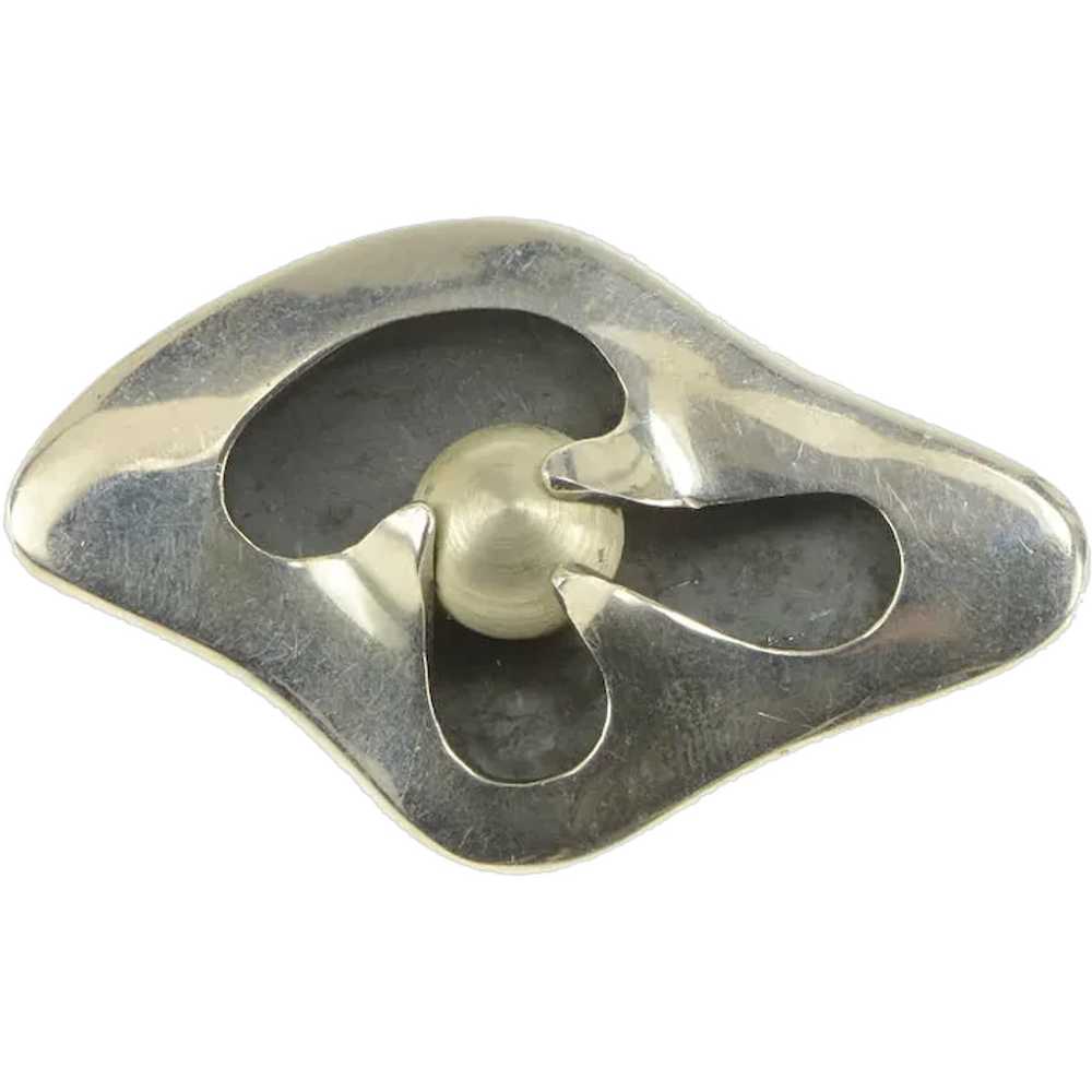 Sterling Silver 1950's Abstract Designer Curvy St… - image 1