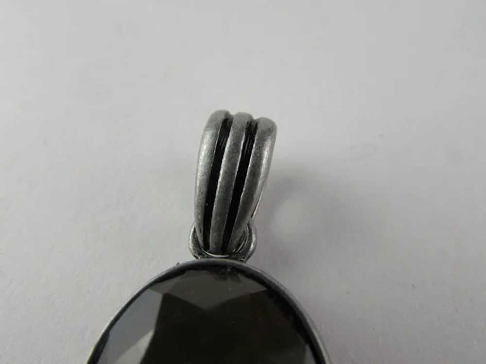 Sterling Silver Modernist Pendant With Faux Facet… - image 11