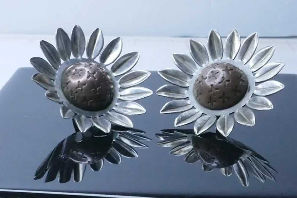 Rare Ana Nunez de Brilanti Silver Copper Sunflowe… - image 11