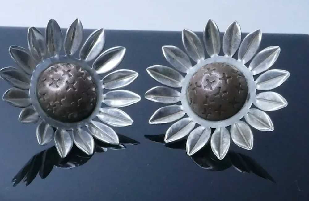 Rare Ana Nunez de Brilanti Silver Copper Sunflowe… - image 6