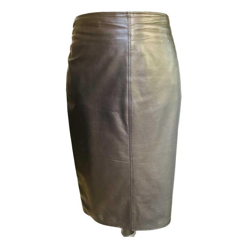 Gianni Versace Leather mid-length skirt - image 1