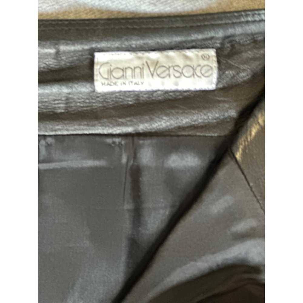 Gianni Versace Leather mid-length skirt - image 3