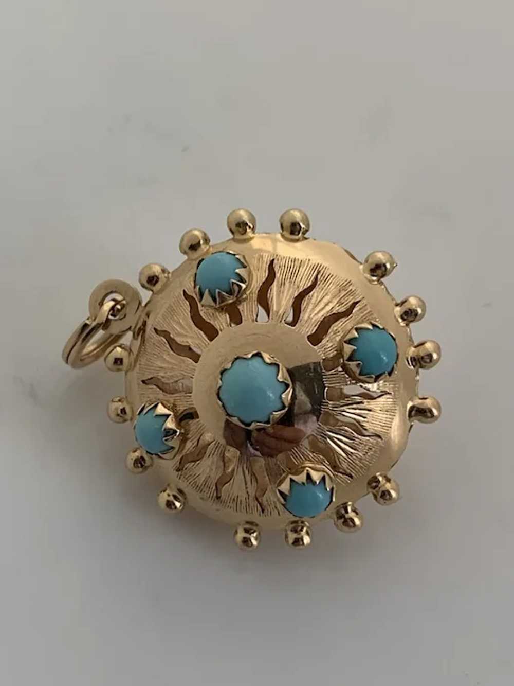 Vintage Mid-Century UnoAerre, 18k Gold & Persian … - image 4