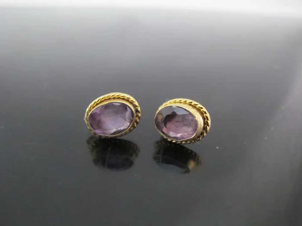 Sweet Oval AMETHYST 14K Yellow Gold Rope Accent S… - image 2