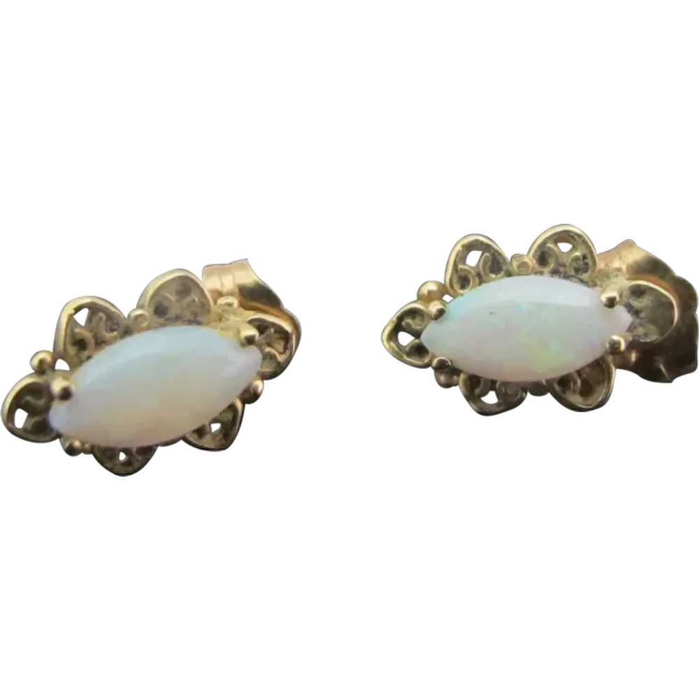 Simple But Sweet Oval OPAL Marquise 14k Yellow St… - image 1