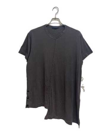 【ヨウジヤマモト】ASYMMETRICAL T-SHIRT SOFT JERSEY ASYMMETRICAL T-SHIRT WITH GATHERED STRINGS – THE