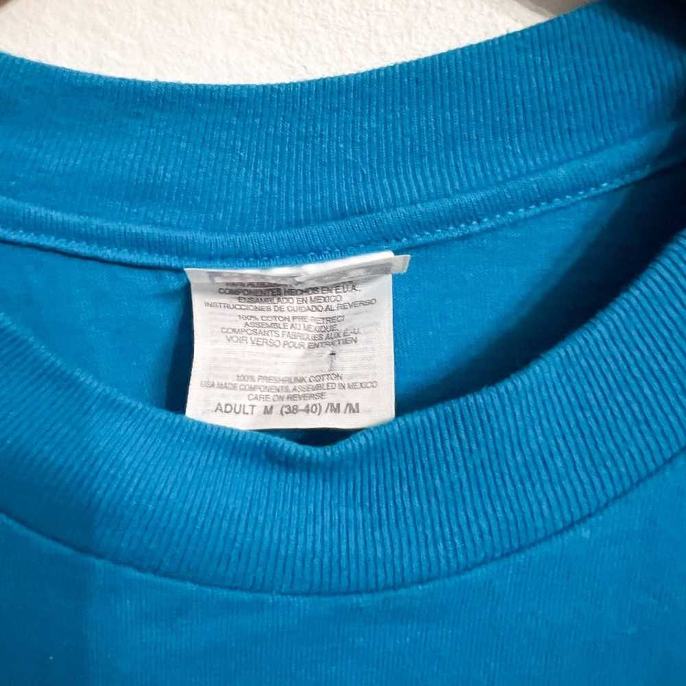 Hanes HAWAII Hanes Turquoise Blue Embroidered Tee… - image 3