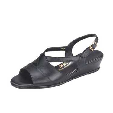 Sas SAS Caress Strappy Adjustable Slingback Black 