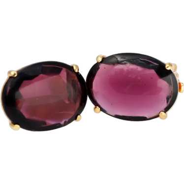 Schiaparelli Royal Purple Cabochon Oval Earrings –