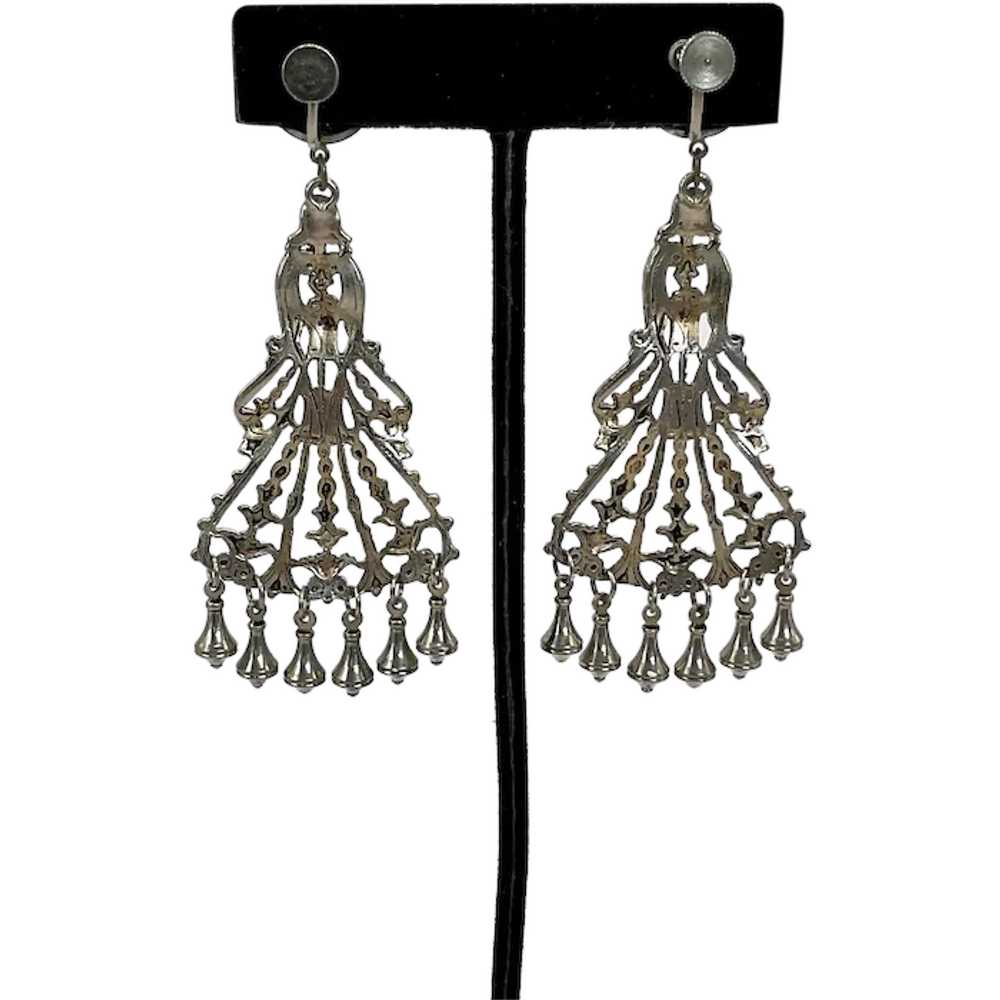 Vintage Renaissance Revival Dangle Earrings - image 2