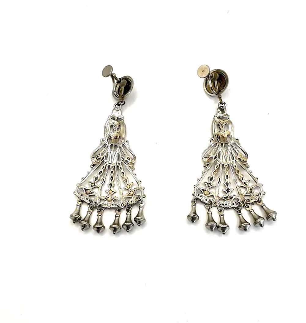 Vintage Renaissance Revival Dangle Earrings - image 4