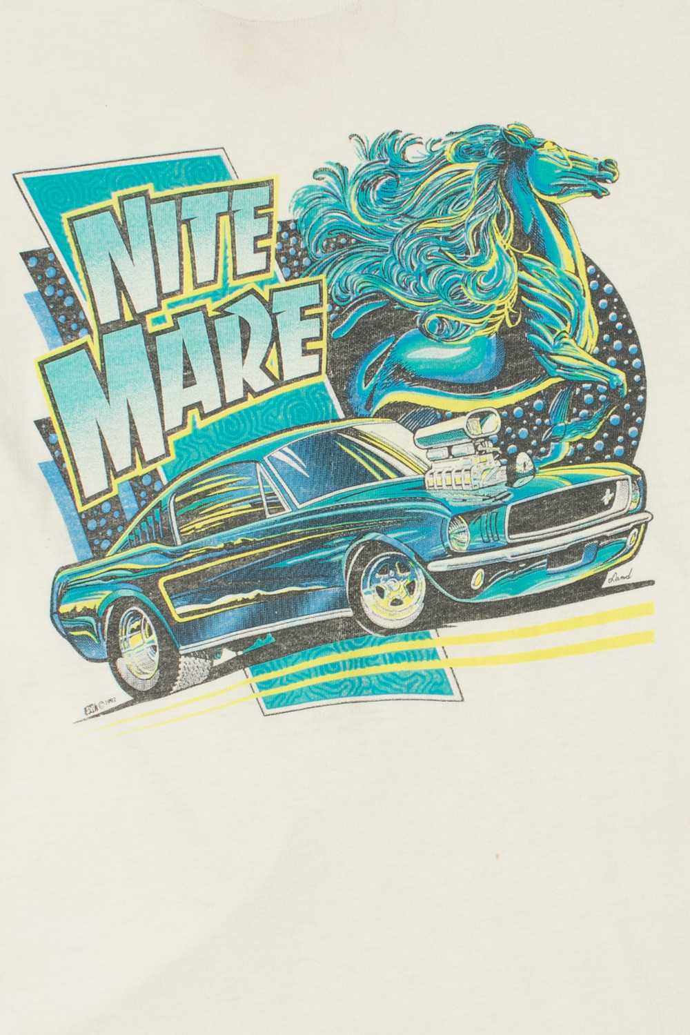 Vintage 1992 "Nite Mare" Hot Rod Car Graphic T-Sh… - image 2