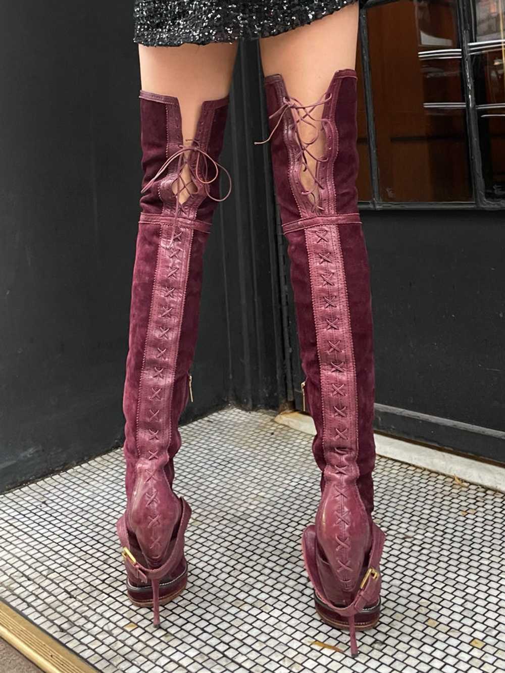 Red Dior Thigh High Boots - image 3