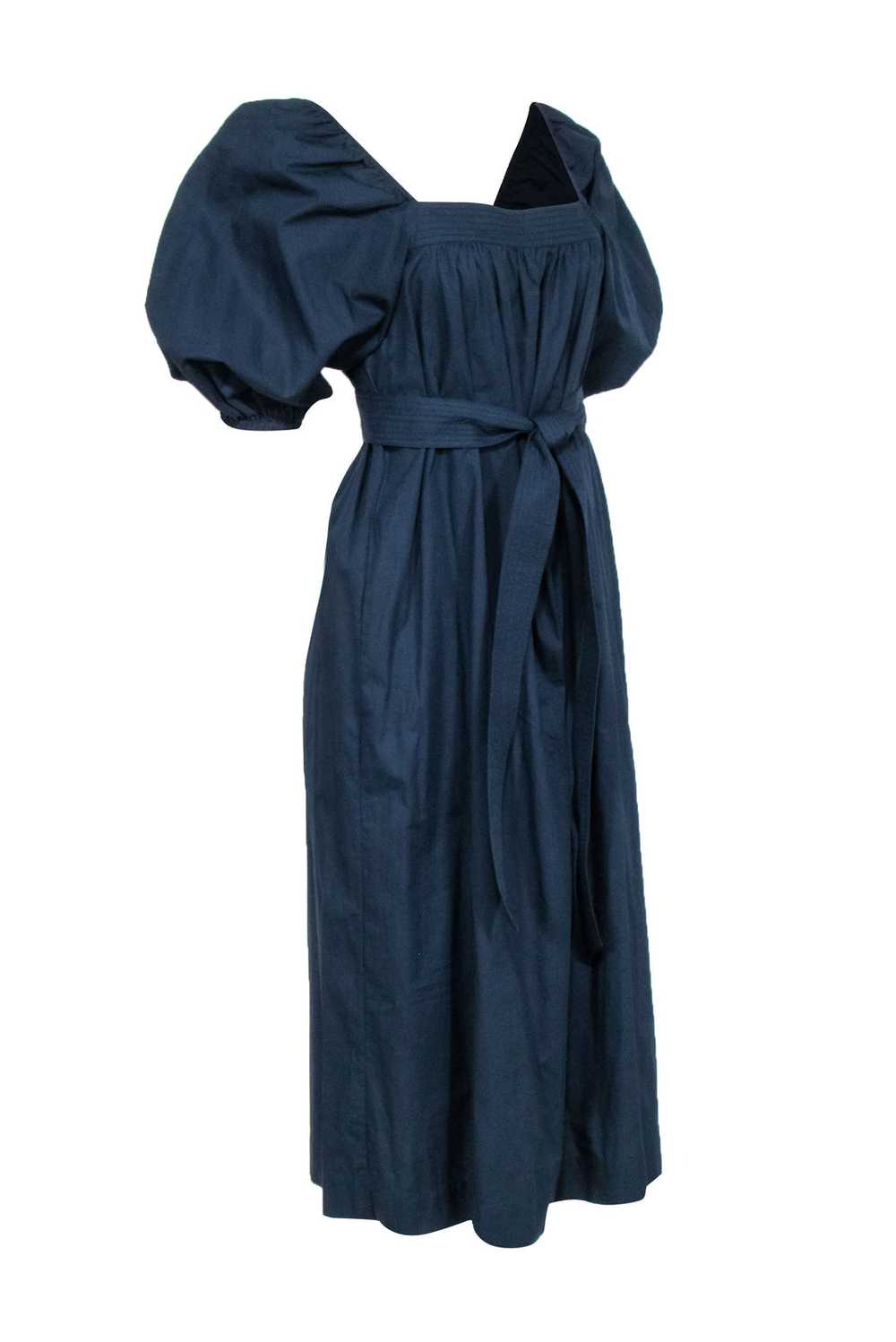 Ann Mashburn - Navy Poplin Puff Sleeve Dress Sz XS - image 2