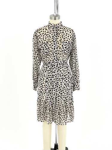 Yves Saint Laurent Silk Chiffon Printed Dress - image 1