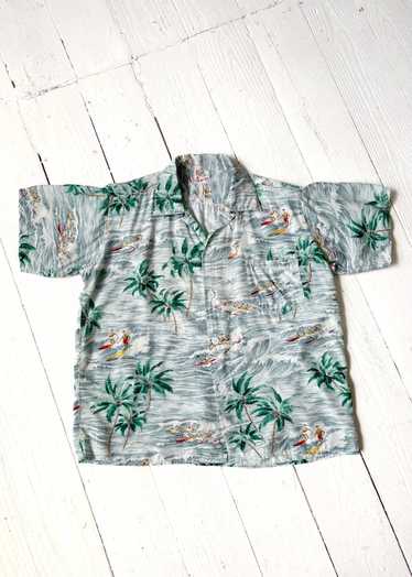 Vintage 1950s Hawaiian Surfer Shirt