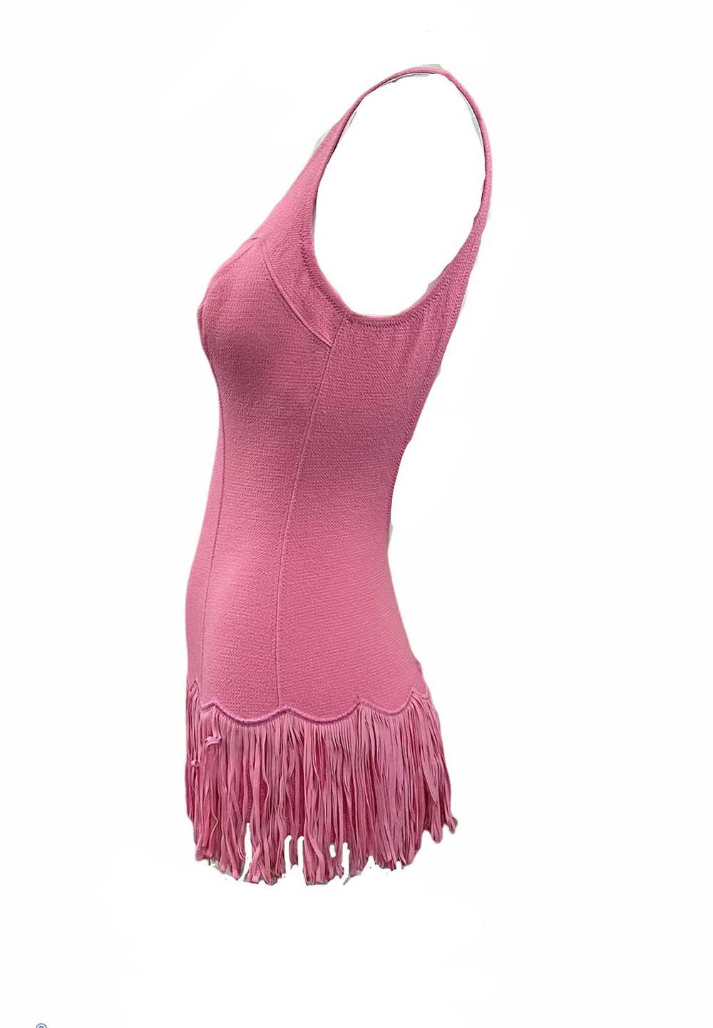 Deweese 60s Pink Fringed Swimsuit Ensemble - image 2