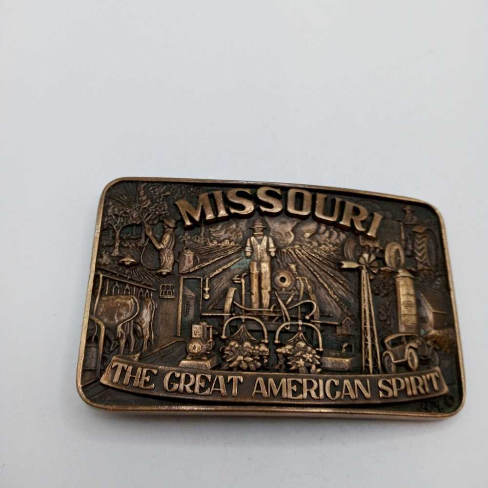 St. Louis Missouri Arch Solid Brass Vintage Belt Buckle 