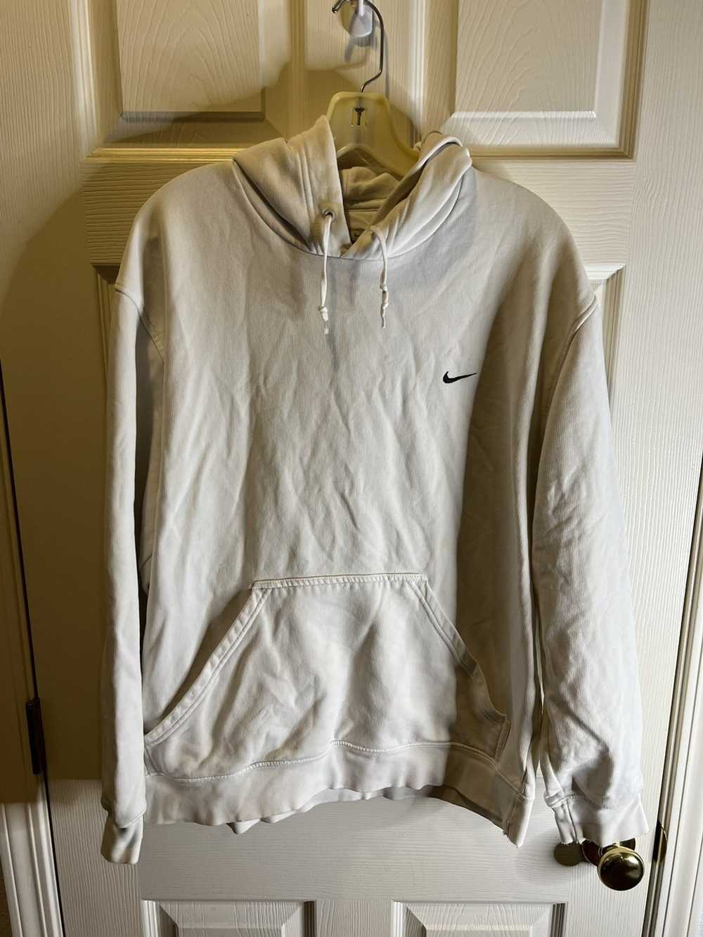 Nike Vintage White Nike Hooded Sweatshirt Size XL… - image 1